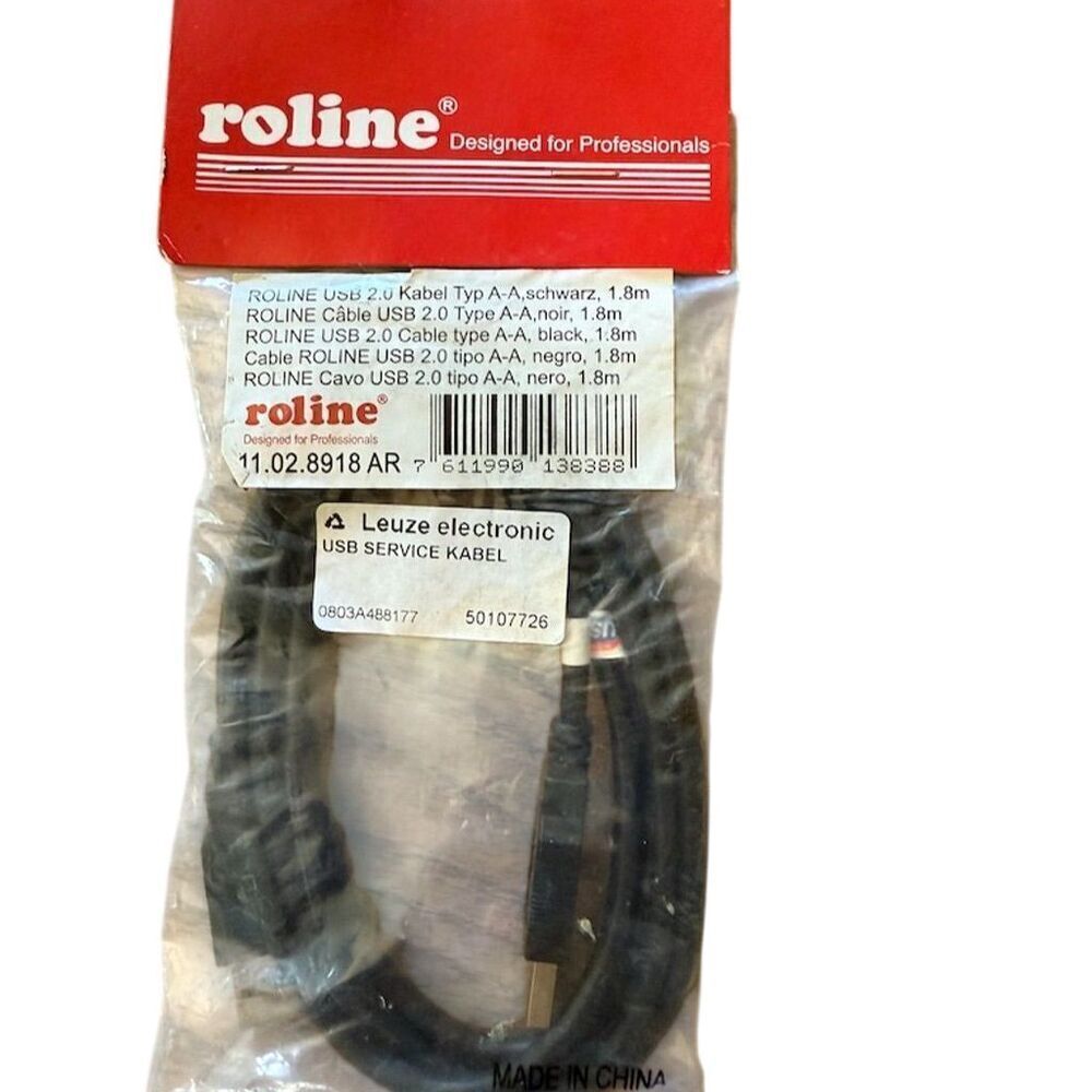 Roline USB 2.0 A to A Cable 1.8 Meter Black